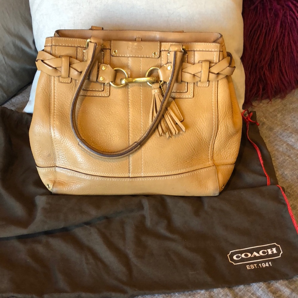 Leather coach purse
